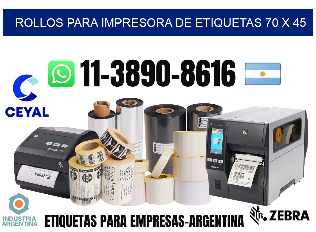 rollos para impresora de etiquetas 70 x 45