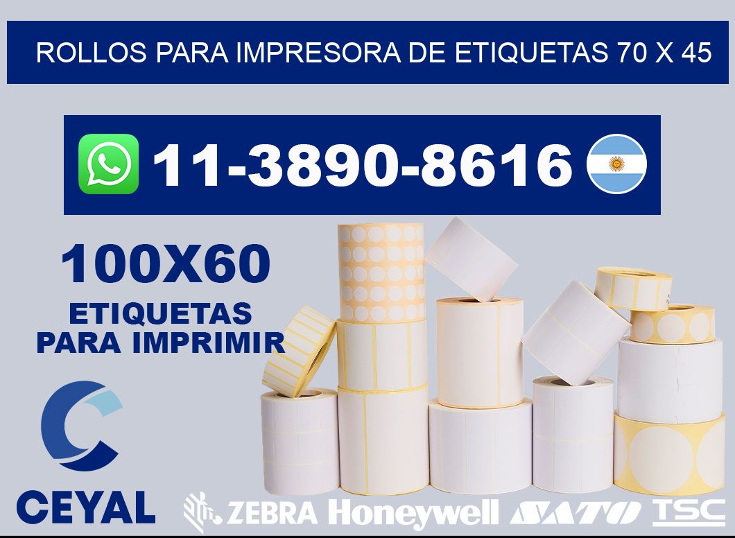 rollos para impresora de etiquetas 70 x 45