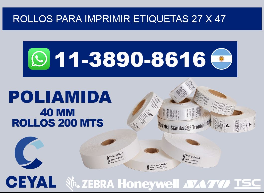 rollos para imprimir etiquetas 27 x 47