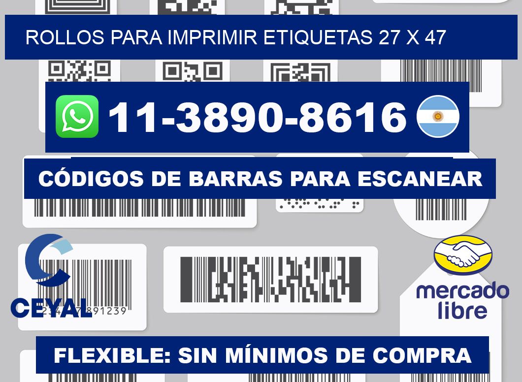 rollos para imprimir etiquetas 27 x 47