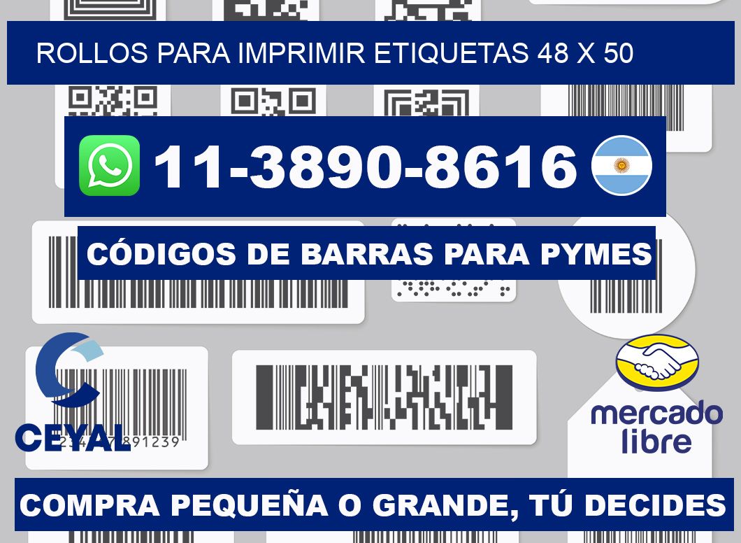 rollos para imprimir etiquetas 48 x 50