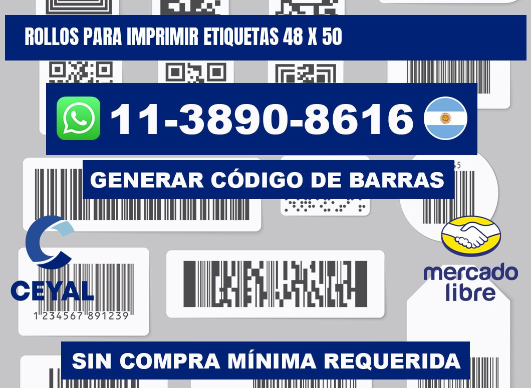 rollos para imprimir etiquetas 48 x 50