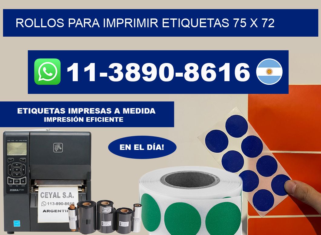 rollos para imprimir etiquetas 75 x 72