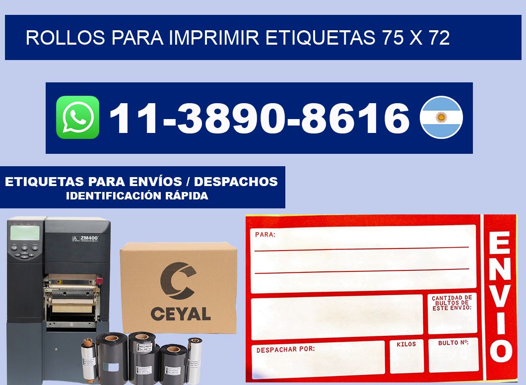 rollos para imprimir etiquetas 75 x 72