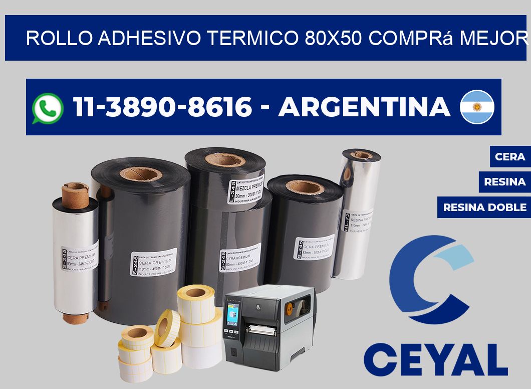 ROLLO ADHESIVO TERMICO 80x50 Comprá mejor