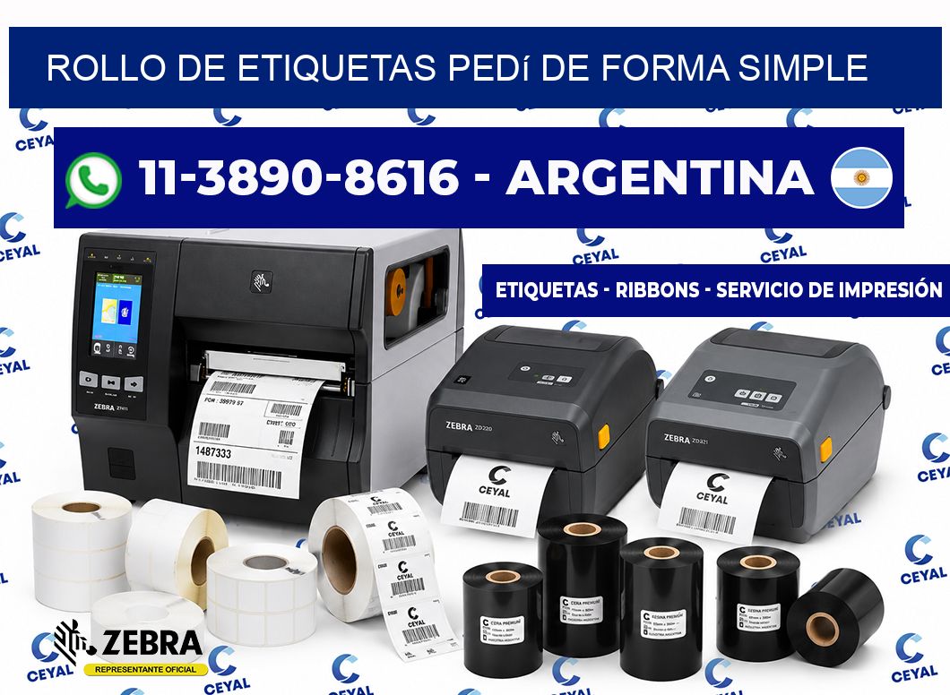 ROLLO DE ETIQUETAS Pedí de forma simple