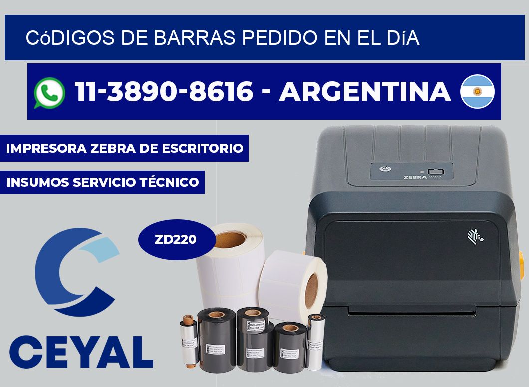 códigos de barras Pedido en el día
