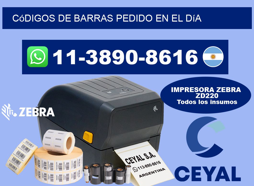 códigos de barras Pedido en el día