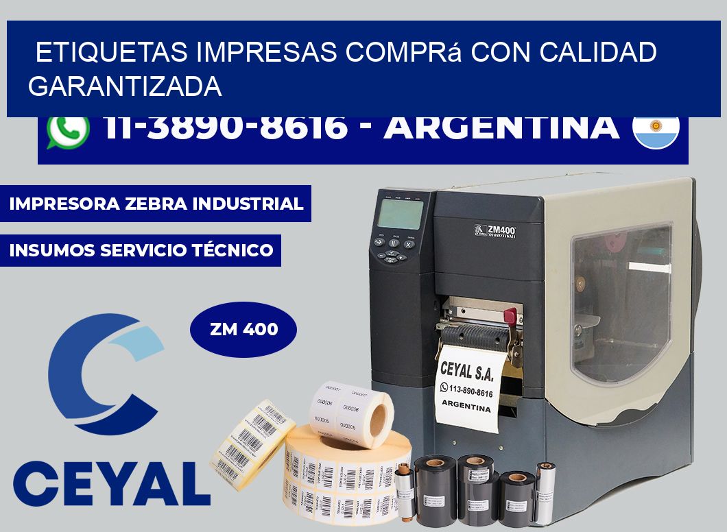 etiquetas impresas Comprá con calidad garantizada