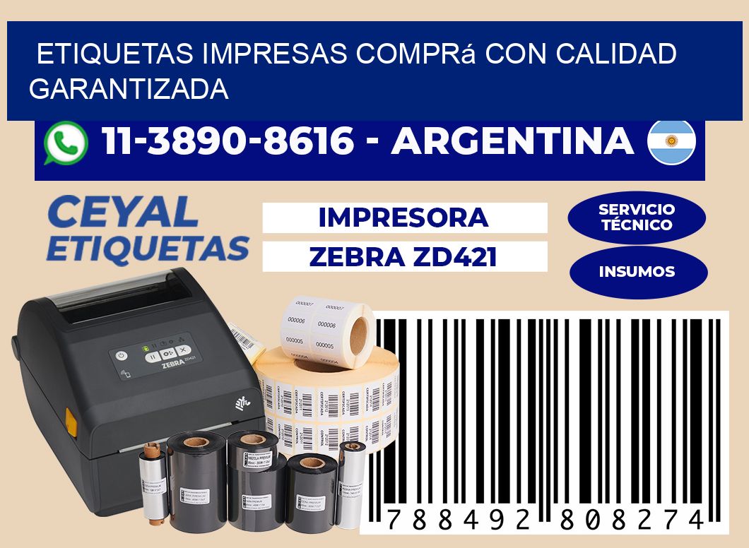etiquetas impresas Comprá con calidad garantizada