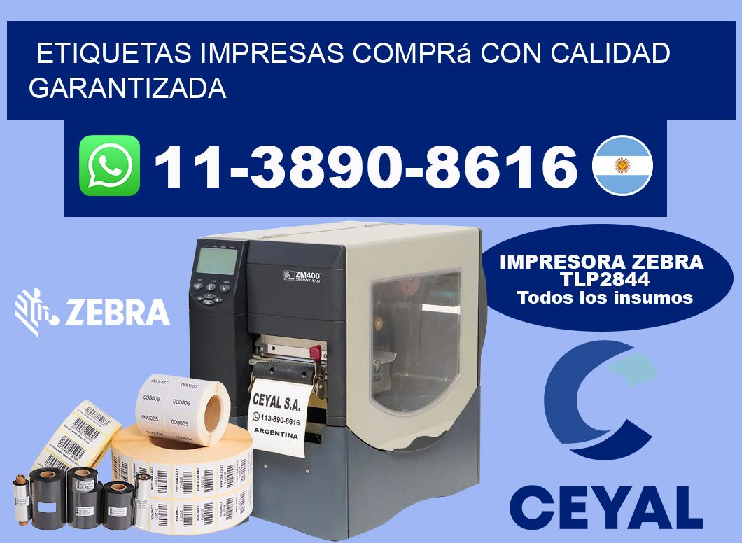 etiquetas impresas Comprá con calidad garantizada