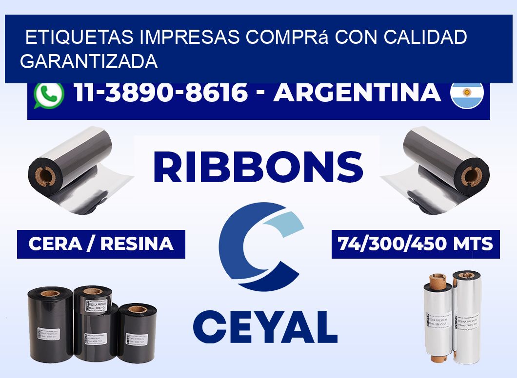 etiquetas impresas Comprá con calidad garantizada