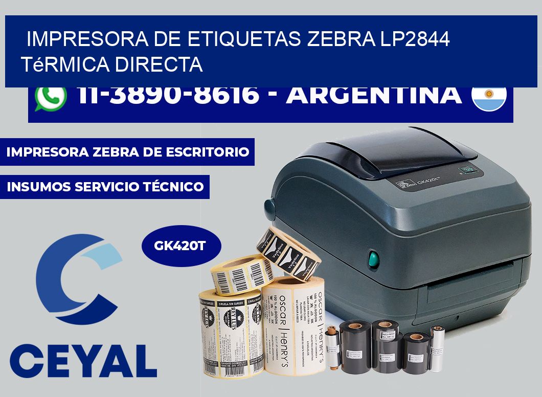 impresora de etiquetas zebra LP2844 térmica directa
