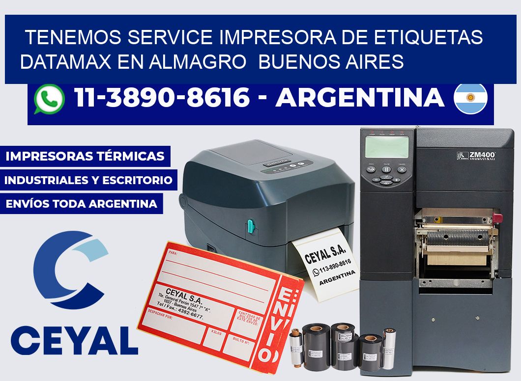 tenemos service Impresora de etiquetas Datamax en Almagro  Buenos Aires