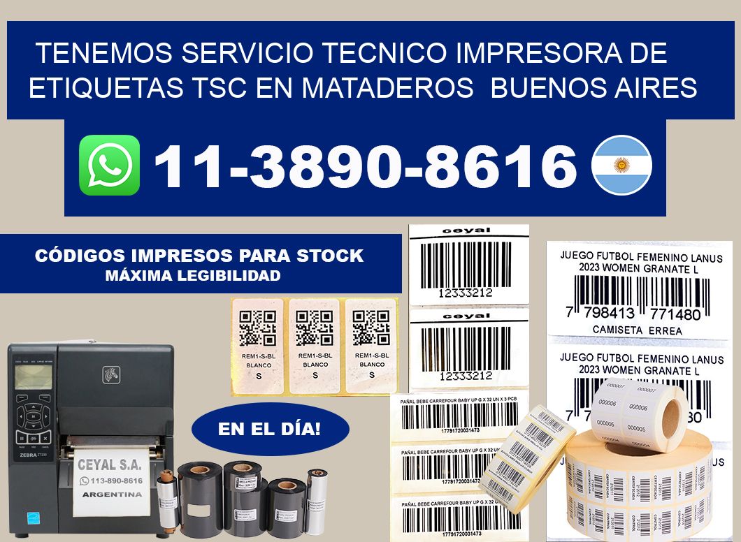 tenemos servicio tecnico Impresora de etiquetas TSC en Mataderos  Buenos Aires
