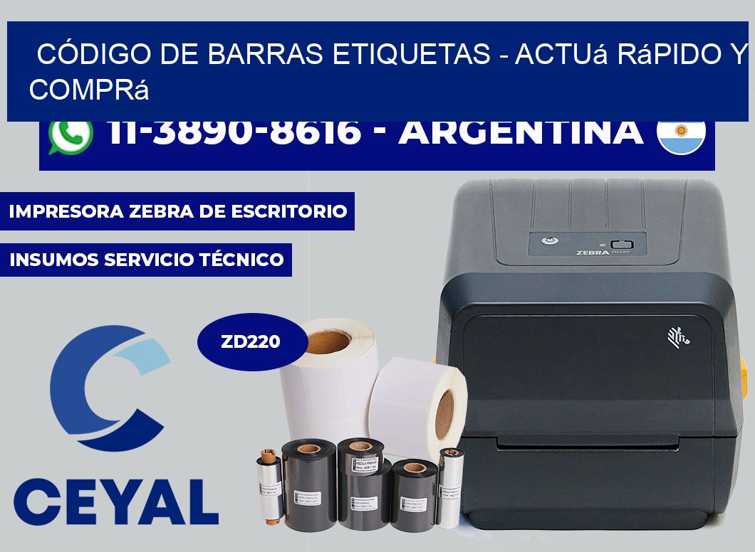 CÓDIGO DE BARRAS ETIQUETAS - Actuá rápido y comprá