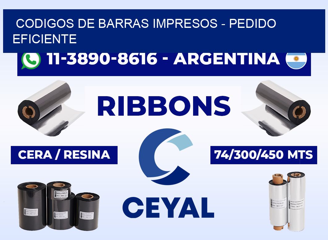 CODIGOS DE BARRAS IMPRESOS - Pedido eficiente