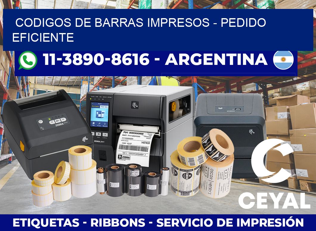 CODIGOS DE BARRAS IMPRESOS – Pedido eficiente