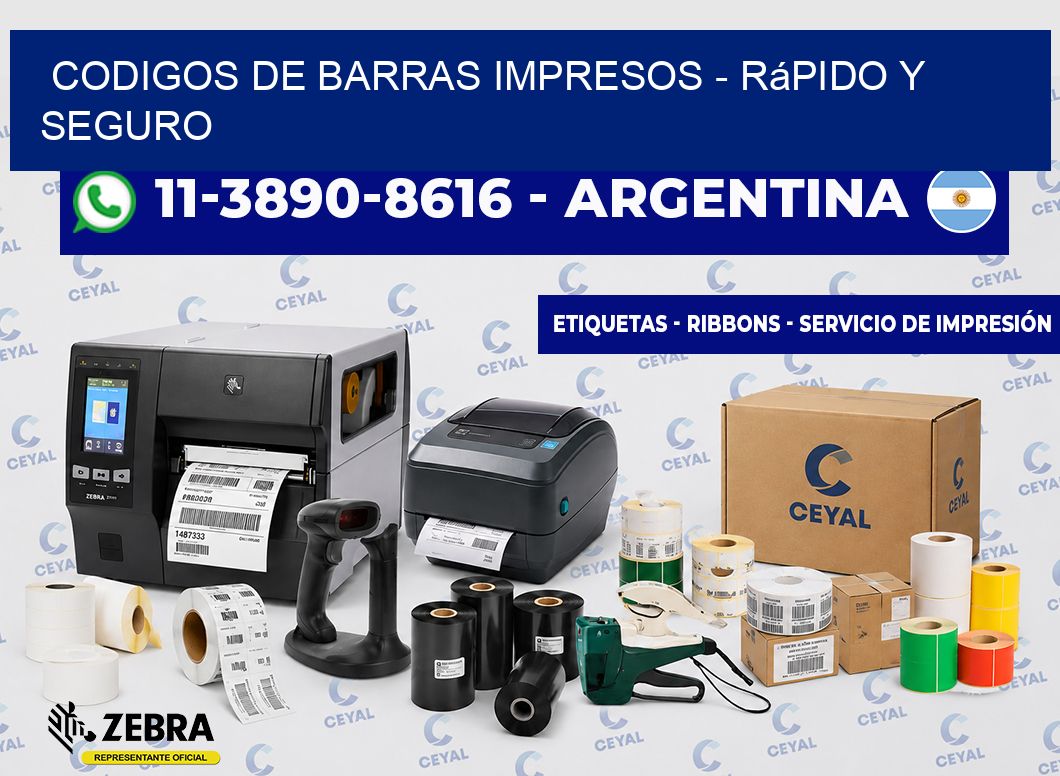 CODIGOS DE BARRAS IMPRESOS - rápido y seguro