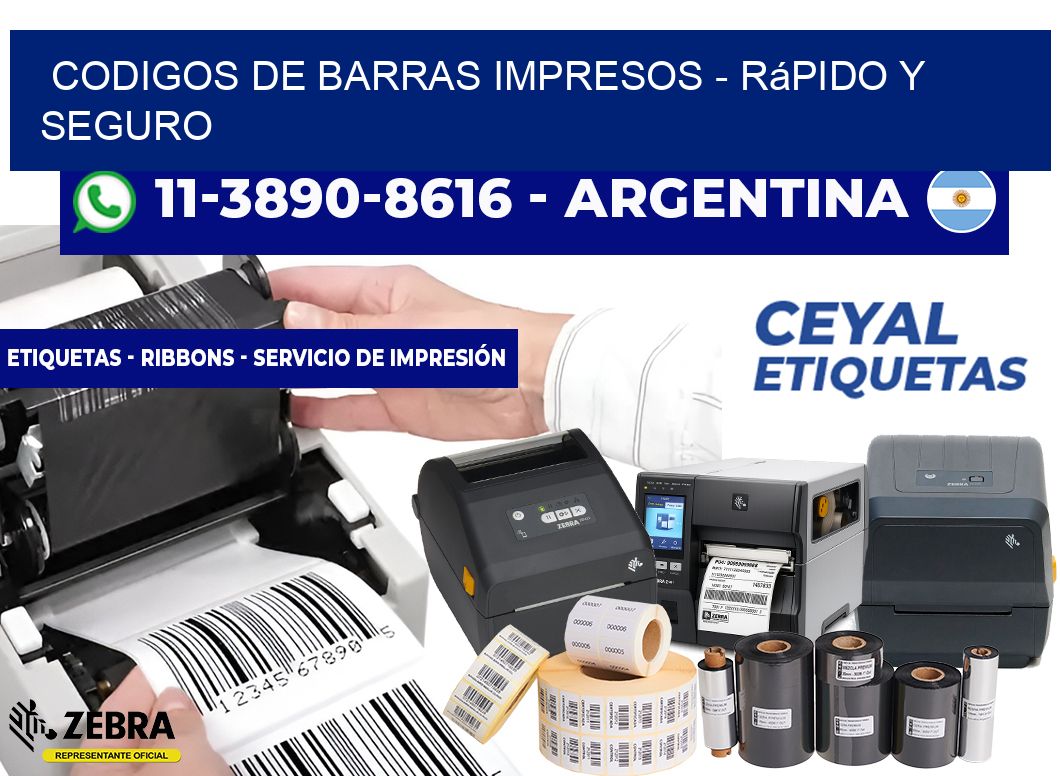 CODIGOS DE BARRAS IMPRESOS - rápido y seguro