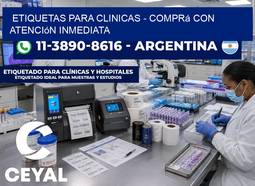 ETIQUETAS PARA CLINICAS – Comprá con atención inmediata