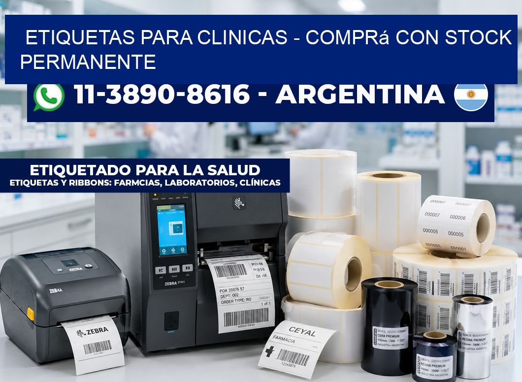 ETIQUETAS PARA CLINICAS - Comprá con stock permanente