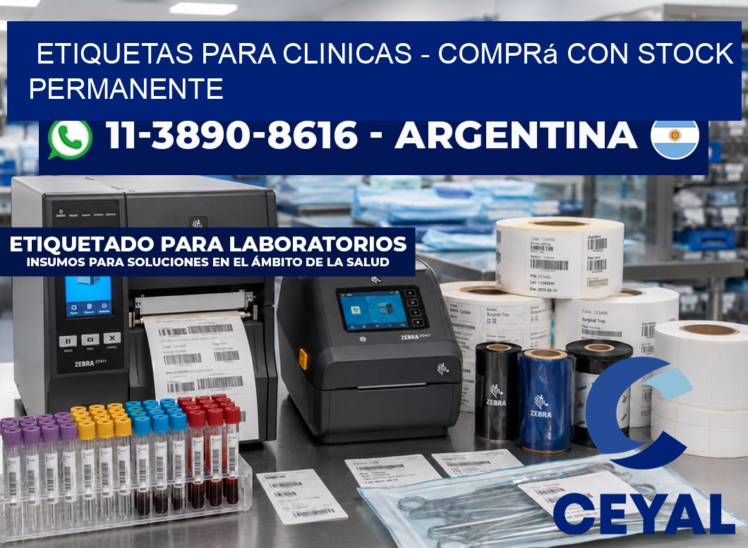 ETIQUETAS PARA CLINICAS - Comprá con stock permanente