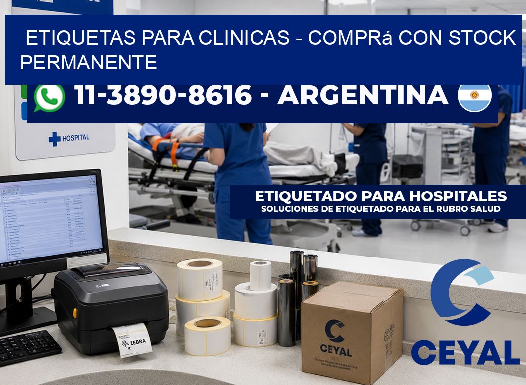 ETIQUETAS PARA CLINICAS - Comprá con stock permanente