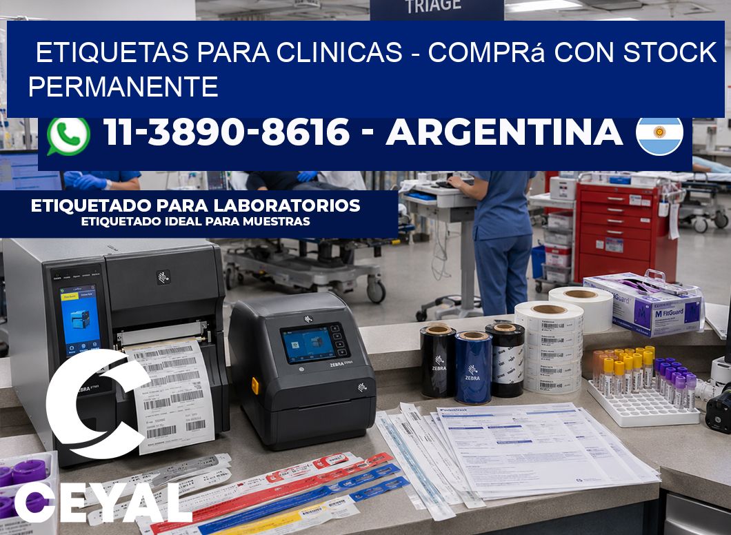 ETIQUETAS PARA CLINICAS – Comprá con stock permanente