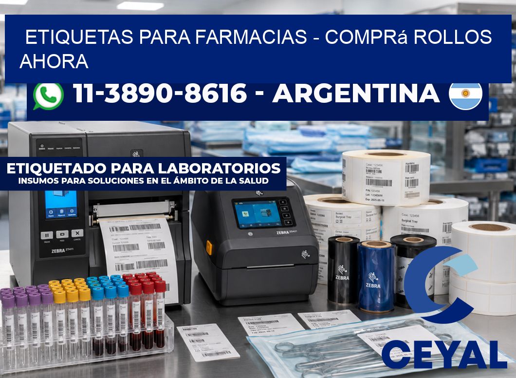 ETIQUETAS PARA FARMACIAS - Comprá rollos ahora