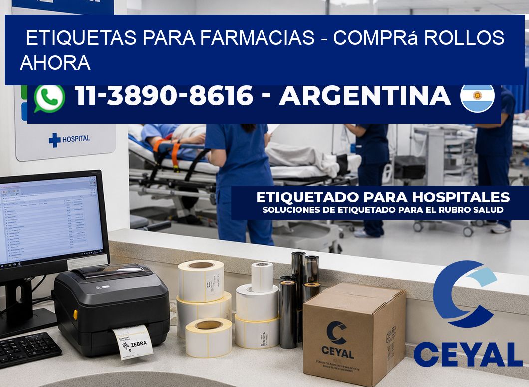 ETIQUETAS PARA FARMACIAS - Comprá rollos ahora