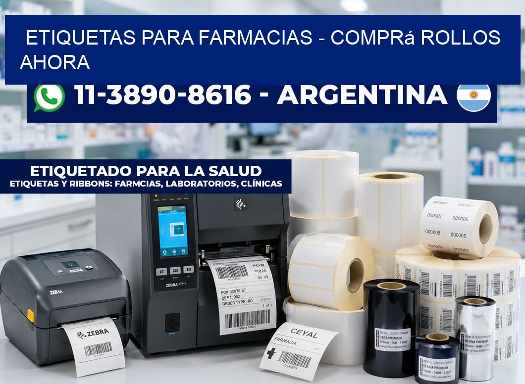 ETIQUETAS PARA FARMACIAS – Comprá rollos ahora