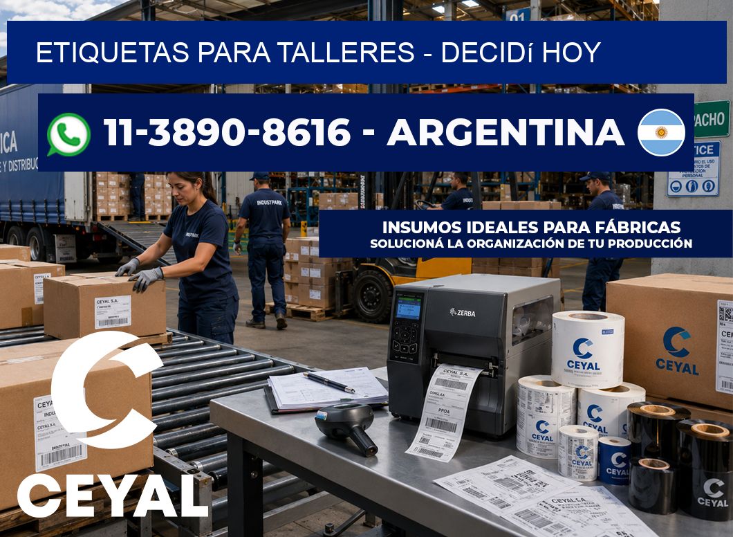 ETIQUETAS PARA TALLERES - Decidí hoy