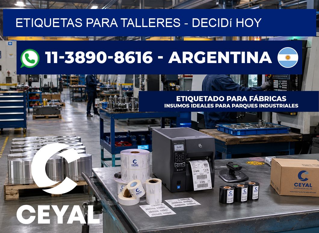 ETIQUETAS PARA TALLERES - Decidí hoy