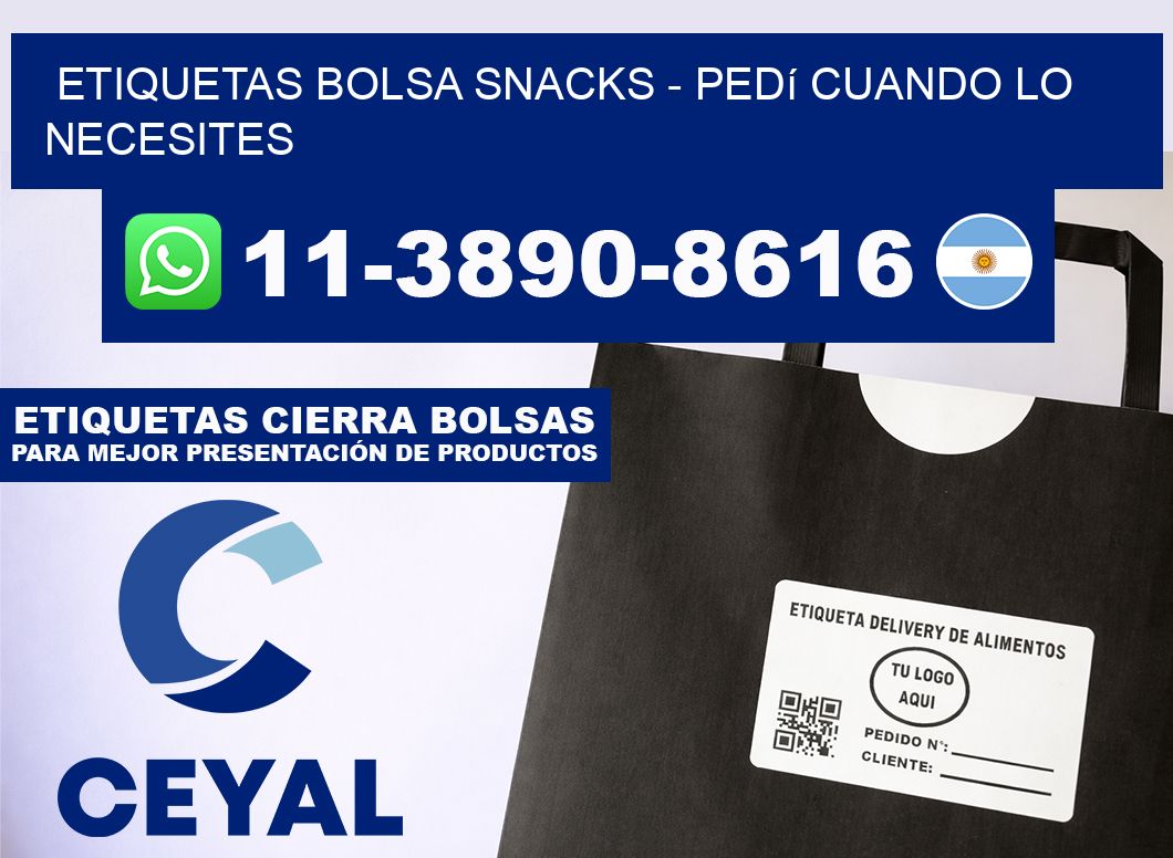 Etiquetas Bolsa snacks – Pedí cuando lo necesites