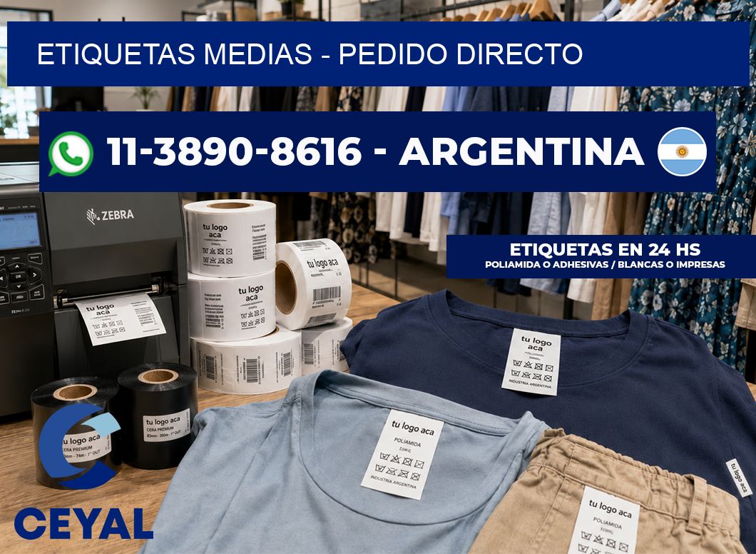 Etiquetas Medias - Pedido directo