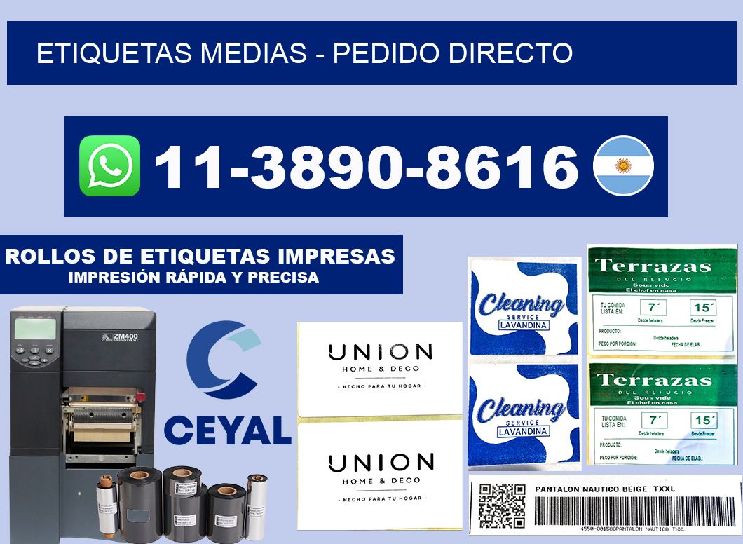 Etiquetas Medias - Pedido directo
