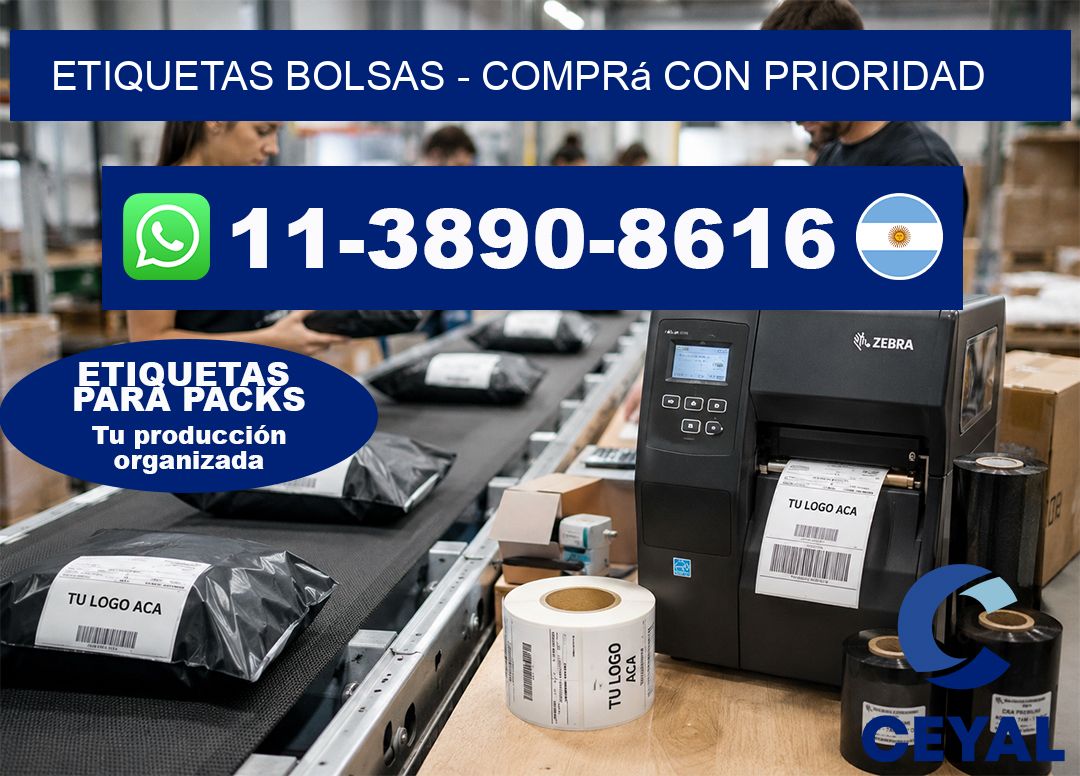 ETIQUETAS BOLSAS - Comprá con prioridad