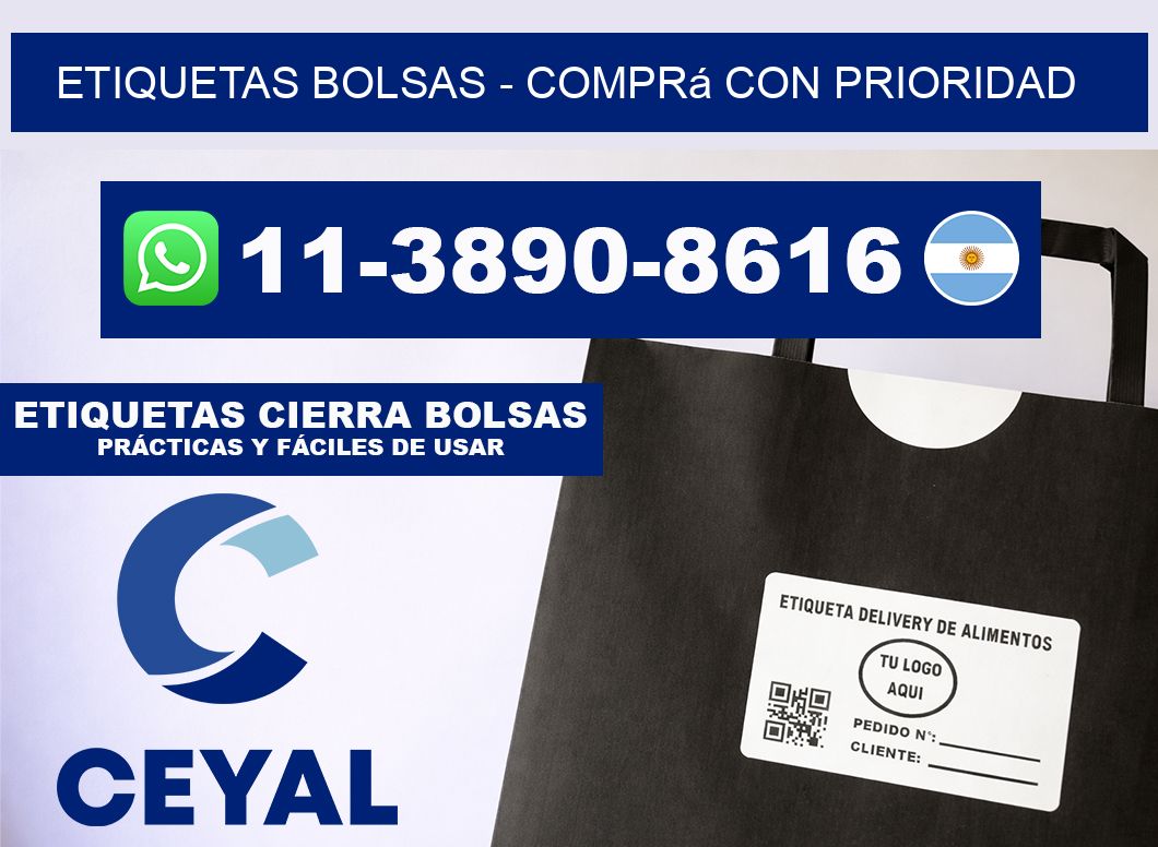 ETIQUETAS BOLSAS - Comprá con prioridad