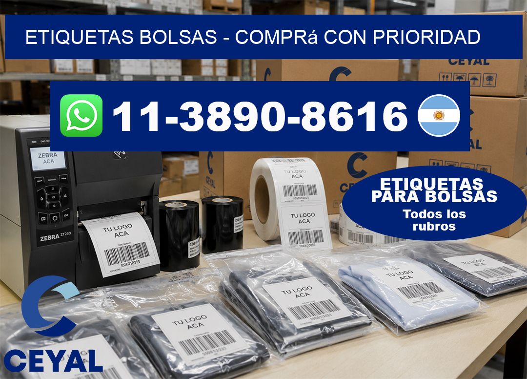 ETIQUETAS BOLSAS – Comprá con prioridad