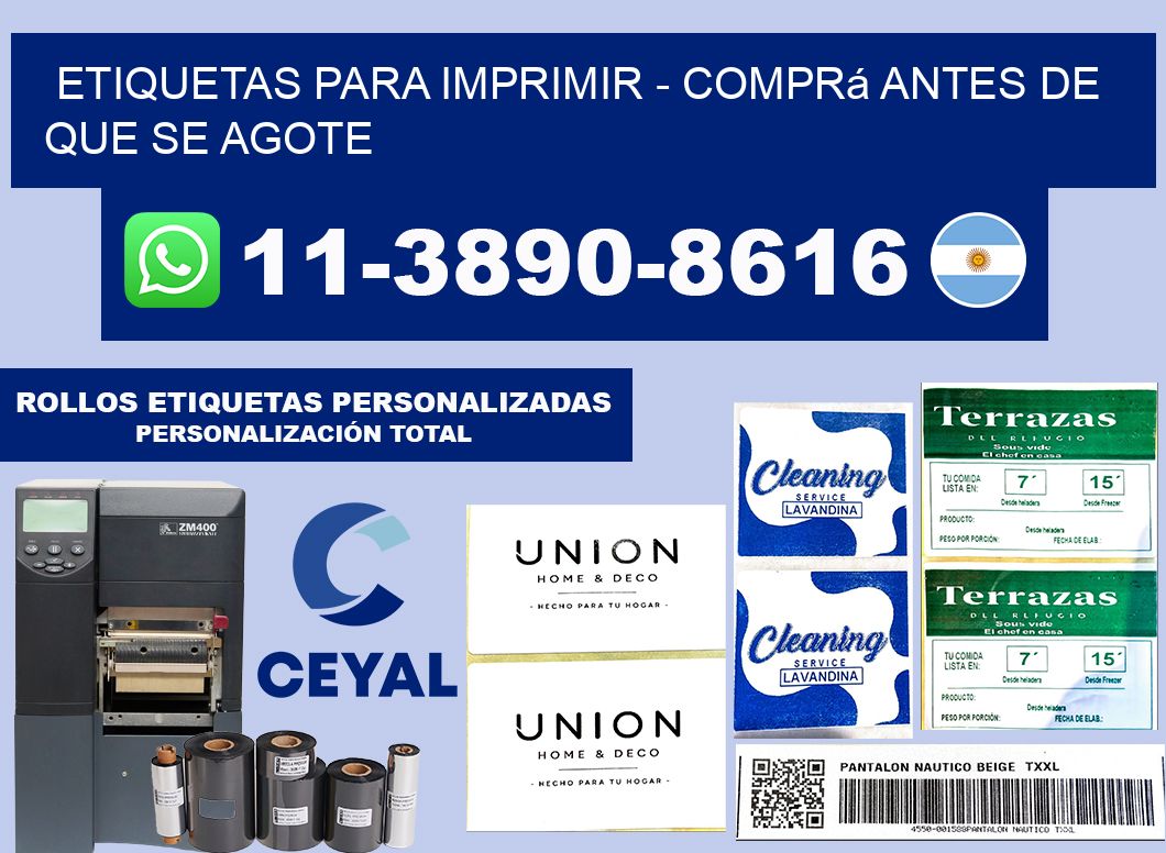 ETIQUETAS PARA IMPRIMIR - Comprá antes de que se agote