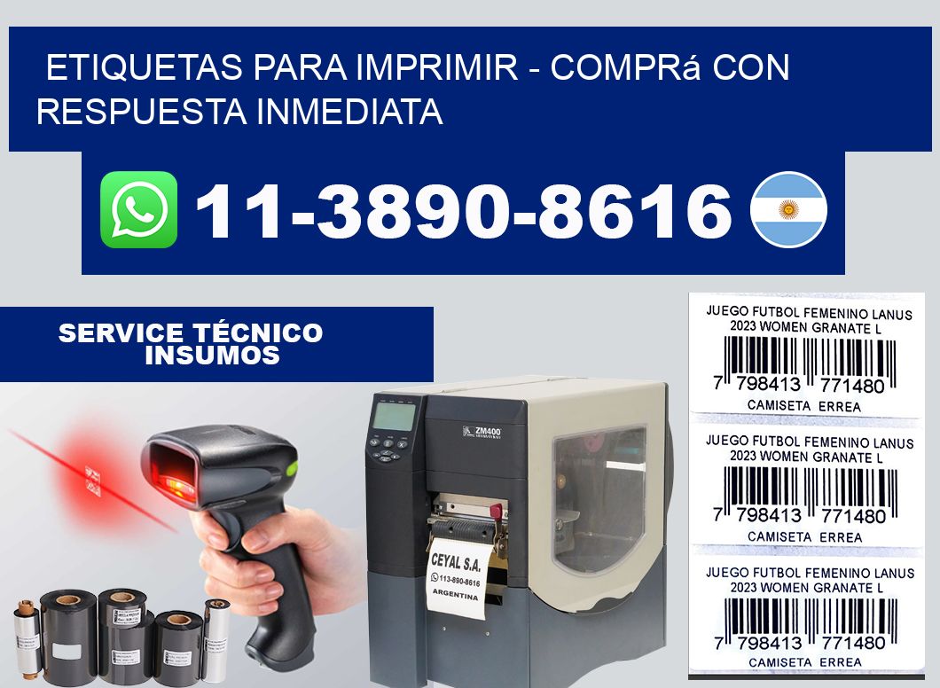 ETIQUETAS PARA IMPRIMIR - Comprá con respuesta inmediata