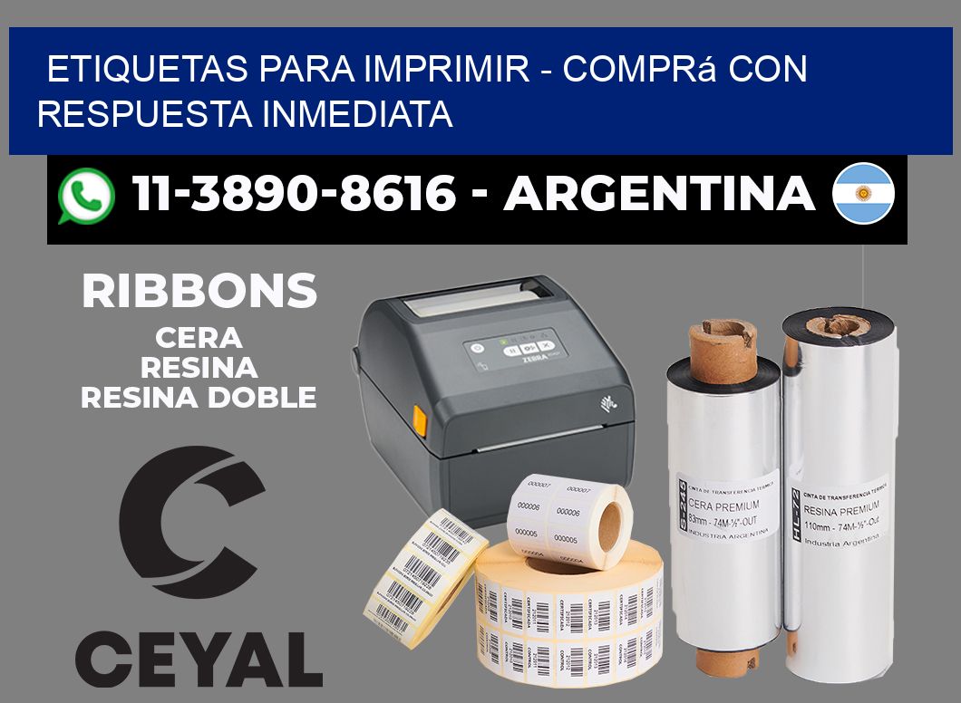 ETIQUETAS PARA IMPRIMIR - Comprá con respuesta inmediata