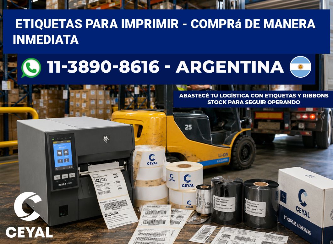 ETIQUETAS PARA IMPRIMIR - Comprá de manera inmediata