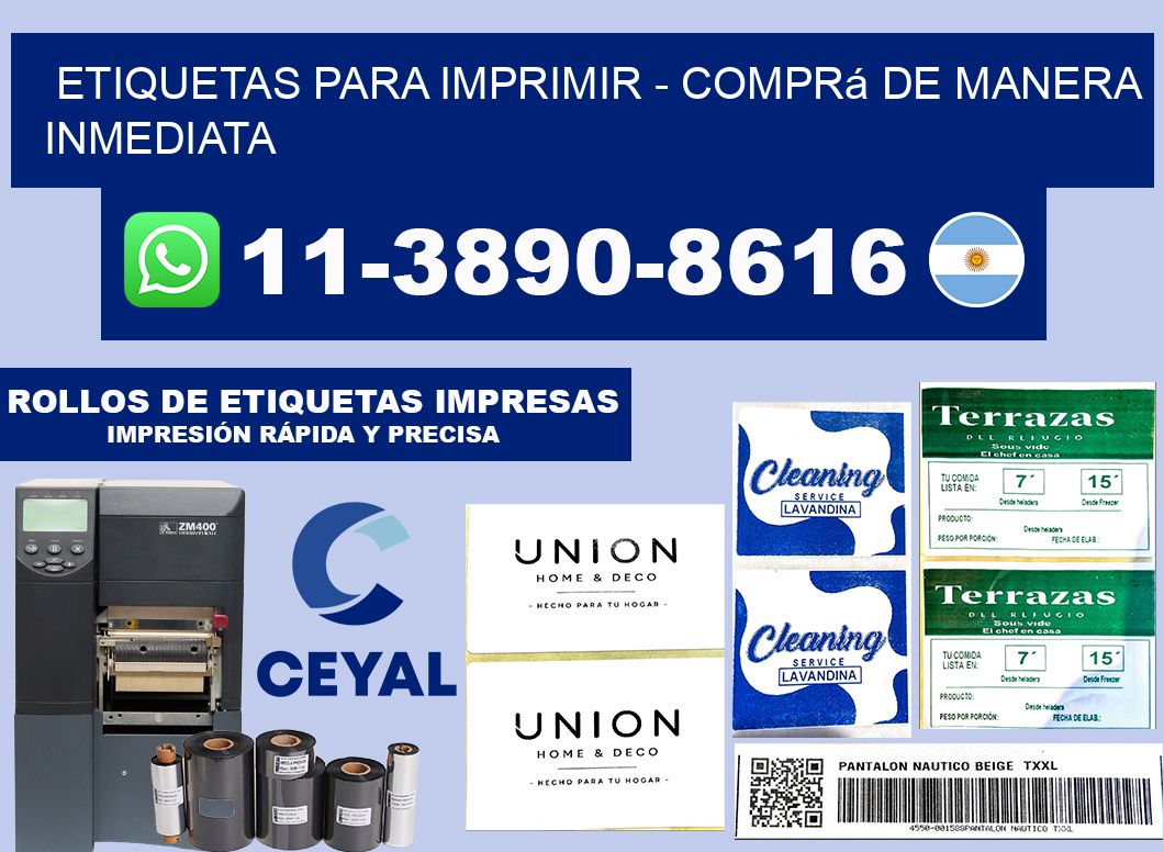 ETIQUETAS PARA IMPRIMIR - Comprá de manera inmediata