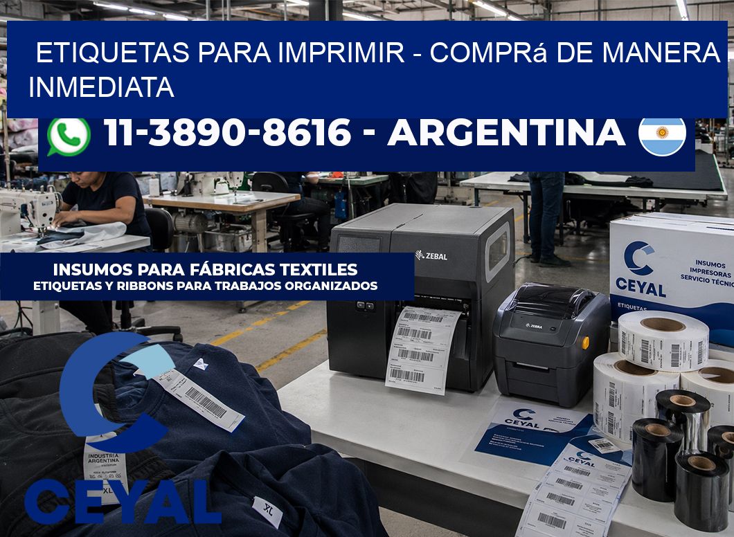 ETIQUETAS PARA IMPRIMIR – Comprá de manera inmediata
