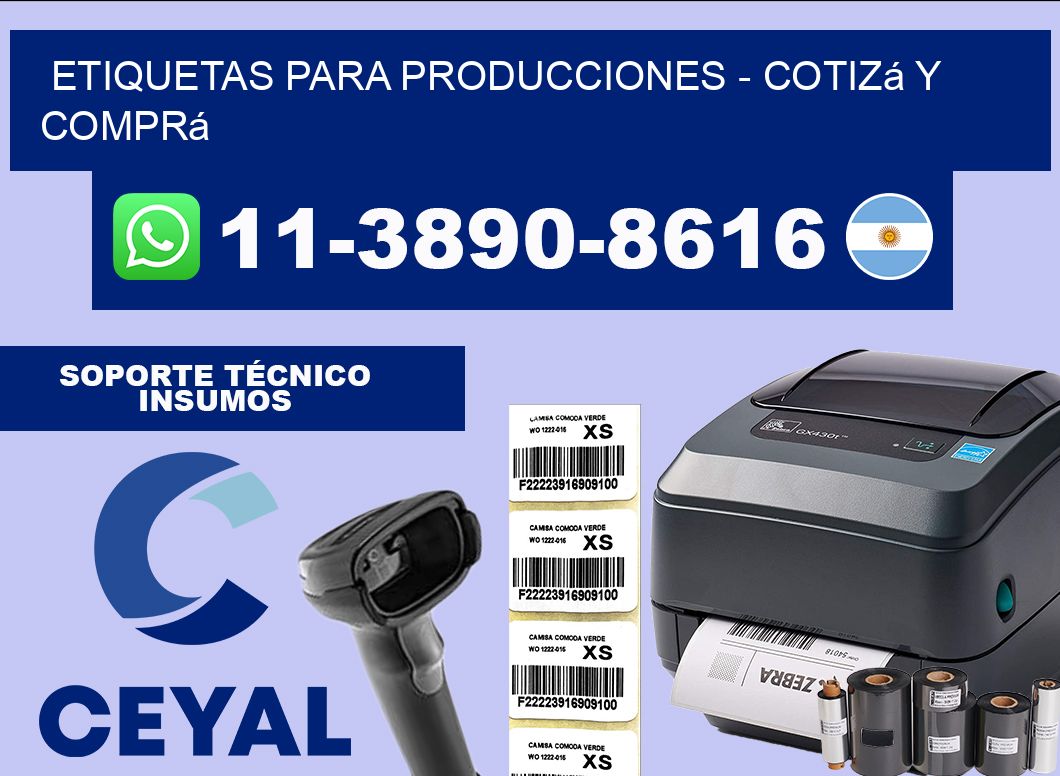ETIQUETAS PARA PRODUCCIONES - Cotizá y comprá