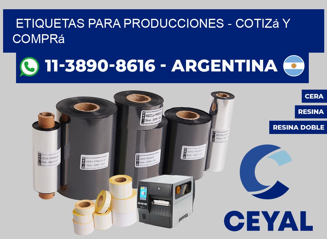 ETIQUETAS PARA PRODUCCIONES - Cotizá y comprá