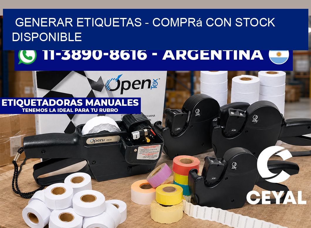 GENERAR ETIQUETAS - Comprá con stock disponible