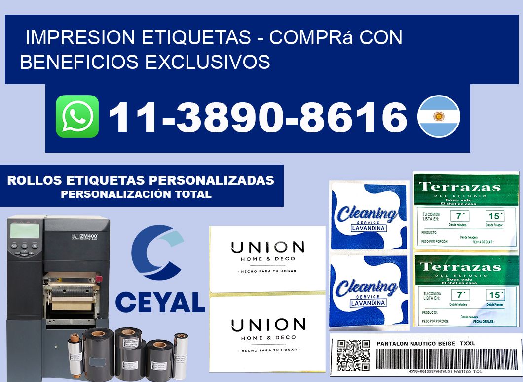 IMPRESION ETIQUETAS - Comprá con beneficios exclusivos